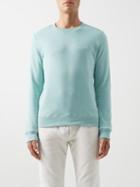 A.p.c. - Logo-print Cotton-blend Jersey Sweatshirt - Mens - Blue