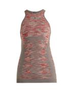 Matchesfashion.com Adidas By Stella Mccartney - Yoga Seamless Space Dye Tank Top - Womens - Grey Multi