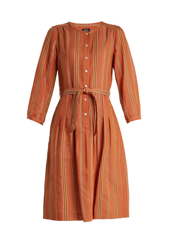 A.p.c. Laly Striped Cotton-blend Dress