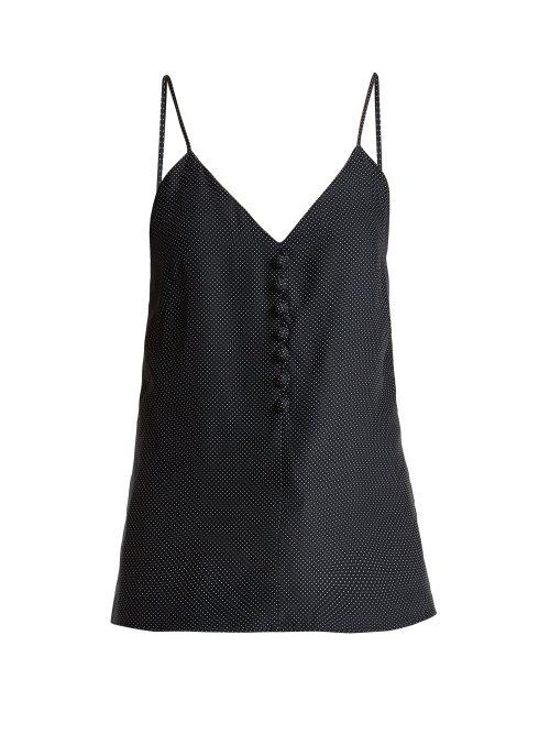 Matchesfashion.com Hillier Bartley - Polka Dot Print Silk Cami Top - Womens - Navy White