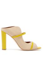 Matchesfashion.com Malone Souliers - Norah Canvas And Leather Mules - Womens - Beige