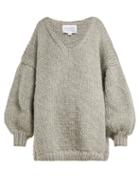 Matchesfashion.com I Love Mr Mittens - V Neck Knitted Wool Sweater - Womens - Grey