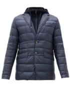 Matchesfashion.com Herno - Hooded Insert Quilted-down Jacket - Mens - Blue