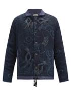 Matchesfashion.com By Walid - Jono Upcycled Silk And Wool Patchwork Jacket - Mens - Blue