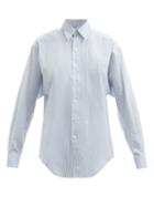 Matchesfashion.com Umit Benan B+ - Striped Oversized Silk-blend Poplin Shirt - Womens - Blue Stripe