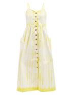 Matchesfashion.com Arizona Love - Alma Tie-dye Denim Midi Dress - Womens - Yellow Print