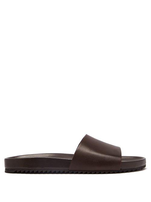 Matchesfashion.com Grenson - Kendrick Leather Slides - Mens - Brown