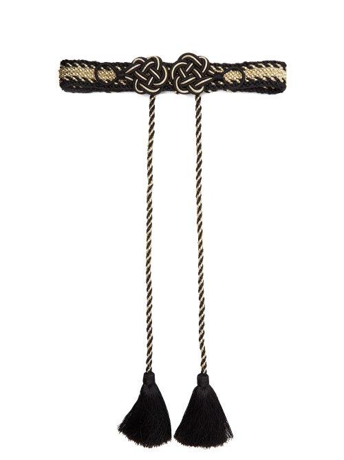 Matchesfashion.com Rebecca De Ravenel - Mouna Passementerie Cord Belt - Womens - Black Gold