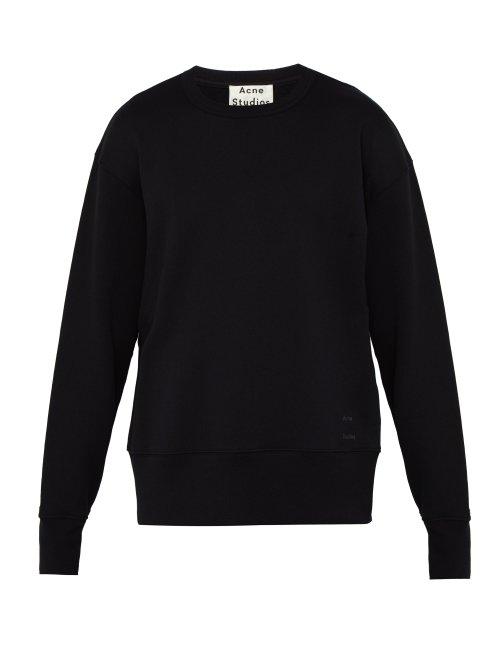 Matchesfashion.com Acne Studios - Fayze Logo Printed Cotton Sweatshirt - Mens - Black