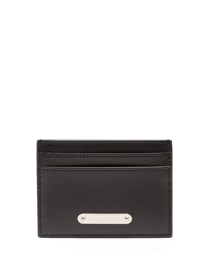 Saint Laurent Logo-plaque Leather Cardholder