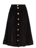 Shrimps - Harriet Cotton-blend Corduroy Midi Skirt - Womens - Black