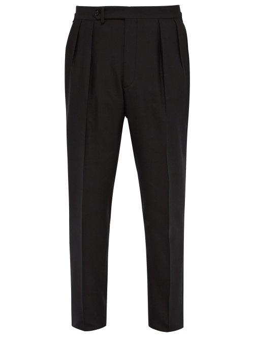 Matchesfashion.com Ralph Lauren Purple Label - Gregory Mulberry Silk Trousers - Mens - Black