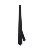 Matchesfashion.com Prada - Waffle Woven Logo Embroidered Silk Tie - Mens - Dark Blue