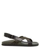Matchesfashion.com Valentino - Vltn Canvas And Leather Sandals - Mens - Green