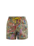 Matchesfashion.com Etro - Leaf-print Swim Shorts - Mens - Green Multi