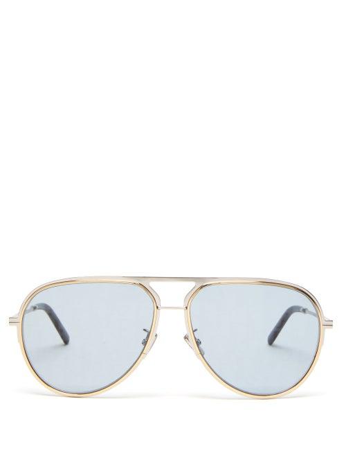 Mens Eyewear Dior - Dioressential Aviator Metal Sunglasses - Mens - Silver