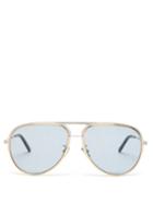 Mens Eyewear Dior - Dioressential Aviator Metal Sunglasses - Mens - Silver