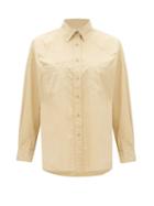 Matchesfashion.com Nili Lotan - Kelsey Cotton-poplin Shirt - Womens - Beige