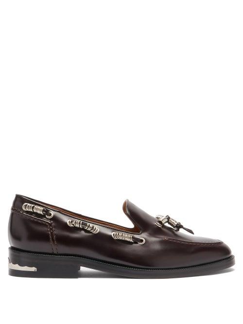 Matchesfashion.com Toga Virilis - Laced Leather Loafers - Mens - Burgundy