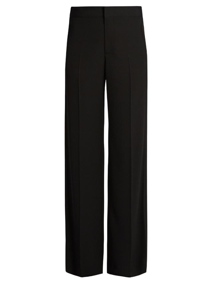 Maison Margiela High-rise Satin-backed Crepe Wide-leg Trousers