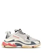 Matchesfashion.com Balenciaga - Triple S Low Top Leather Trainers - Womens - Silver Multi