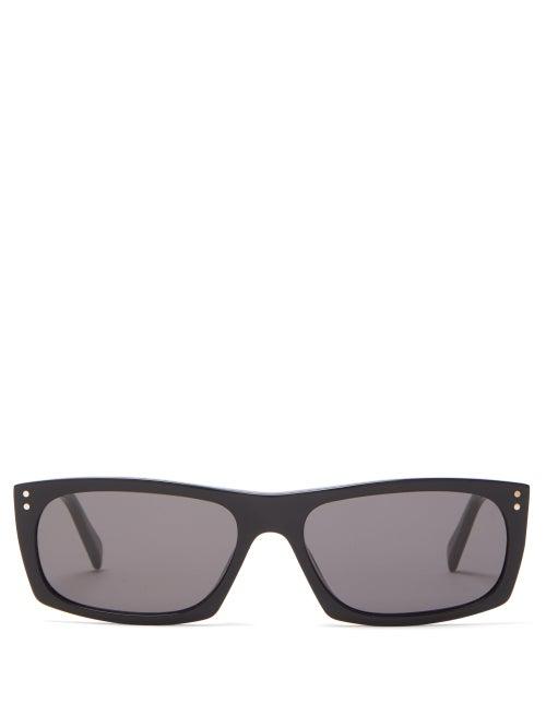 Matchesfashion.com Celine Eyewear - Rectangle Acetate Sunglasses - Mens - Black