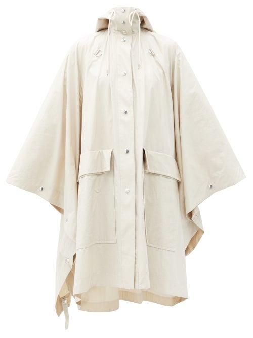 Matchesfashion.com Lemaire - Hooded Cotton-canvas Cape Coat - Womens - Cream