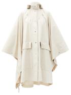 Matchesfashion.com Lemaire - Hooded Cotton-canvas Cape Coat - Womens - Cream