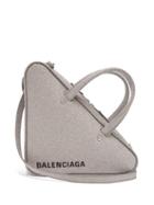 Matchesfashion.com Balenciaga - Triangle Duffle S Glittered Leather Bag - Womens - Silver