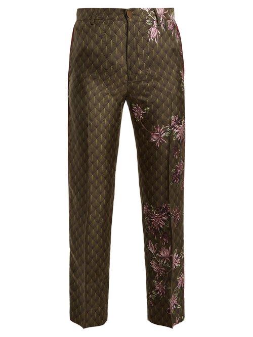 Matchesfashion.com F.r.s - For Restless Sleepers - Tartaro Floral Print Satin Pyjama Trousers - Womens - Green Print