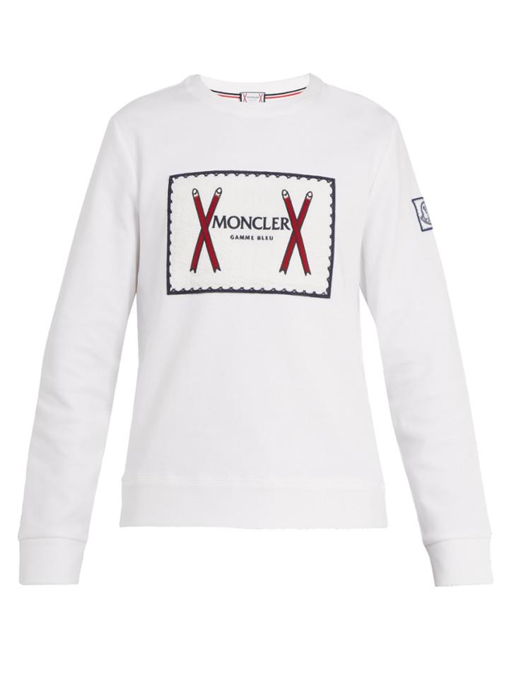 Moncler Gamme Bleu Embroidered-logo Cotton-blend Sweatshirt