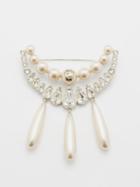 Gucci - Faux Pearl And Crystal Brooch - Womens - Pearl