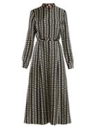 Matchesfashion.com Gabriela Hearst - Mariano Geometric Print Silk Dress - Womens - Black Multi