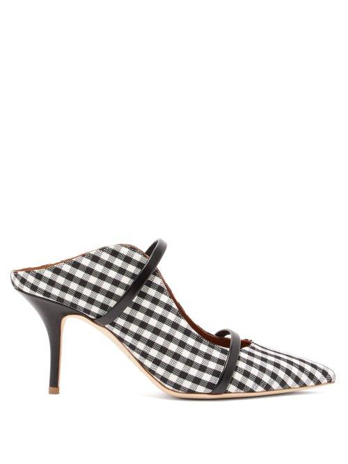 Matchesfashion.com Malone Souliers - Maureen Gingham Mules - Womens - Black White