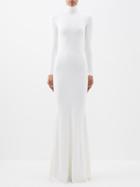 Saint Laurent - Wool Knitted Maxi Dress - Womens - Ivory