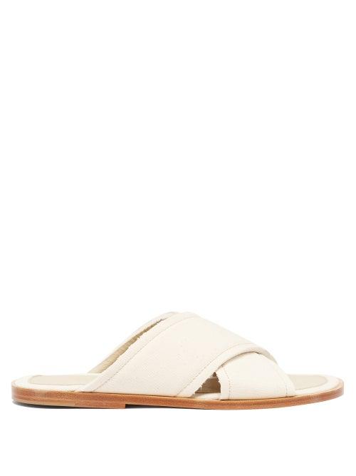 Matchesfashion.com Maison Margiela - Raw-cut Canvas Sandals - Mens - Beige