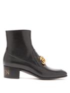 Matchesfashion.com Gucci - Ebal Horsbit Leather Ankle Boots - Womens - Black