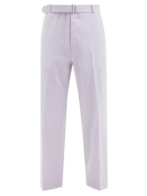 Officine Gnrale - Nicolas Belted Wool-fresco Suit Trousers - Mens - Purple