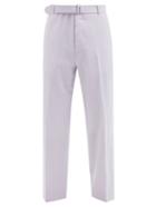 Officine Gnrale - Nicolas Belted Wool-fresco Suit Trousers - Mens - Purple