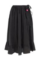 Horror Vacui - Fiona Side-slit Cotton-poplin Wrap Midi Skirt - Womens - Black