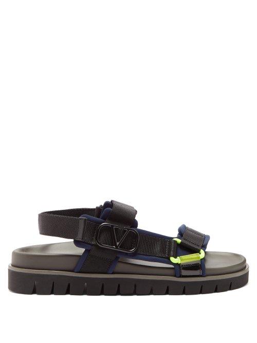 Matchesfashion.com Valentino - Go Logo Hiking Sandals - Mens - Black Navy
