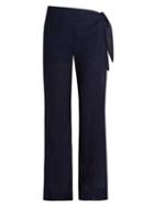 Matchesfashion.com Casa Nata - Tie Side Cotton Voile Trousers - Womens - Dark Blue
