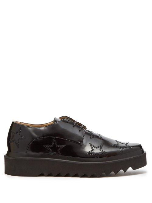Matchesfashion.com Stella Mccartney - Lewis Star Stitched Brogues - Mens - Black