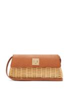 Matchesfashion.com Sparrows Weave - The Clutch Wicker And Leather Cross-body Bag - Womens - Tan