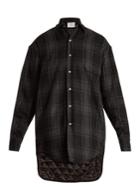 Vetements Step-hem Checked Wool-blend Flannel Shirt