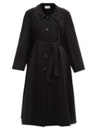 Matchesfashion.com Lemaire - Belted Single-breasted Cotton-blend Canvas Coat - Womens - Black