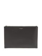 Saint Laurent Zip-top Pebbled-leather Pouch