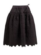Matchesfashion.com Cecilie Bahnsen - Rosie Quilted Cotton Midi Skirt - Womens - Black