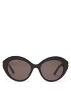 Matchesfashion.com Balenciaga - Dynasty Oval Acetate Sunglasses - Womens - Black