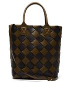 Matchesfashion.com Bottega Veneta - Intrecciato Leather Tote Bag - Womens - Black Green